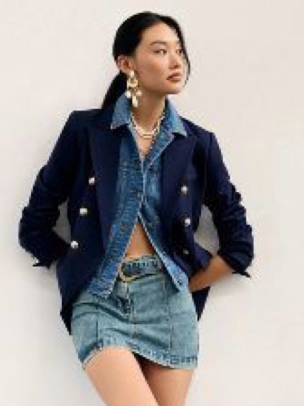 Anthropologie Dolan Miller Navy Dickie Blazer Jacket Size XXS NWT - Picture 2 of 9